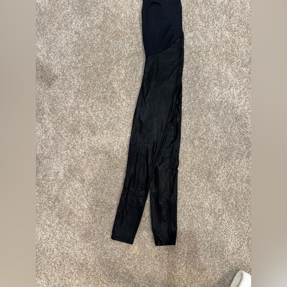 SPANX maternity faux leather black leggings